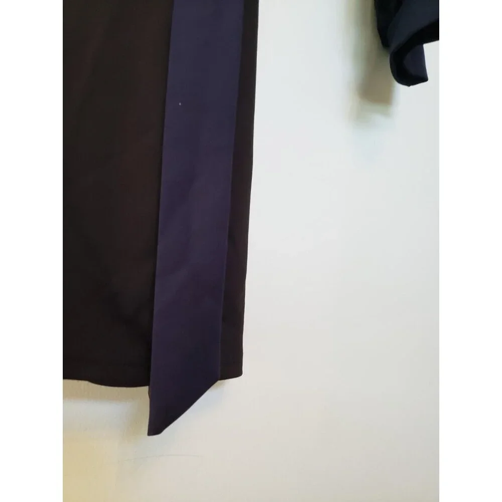 Grace Karin Womens 3XL Dress Long Sleeve Midi Length Faux Wrap Black Navy NWT - Picture 4 of 7